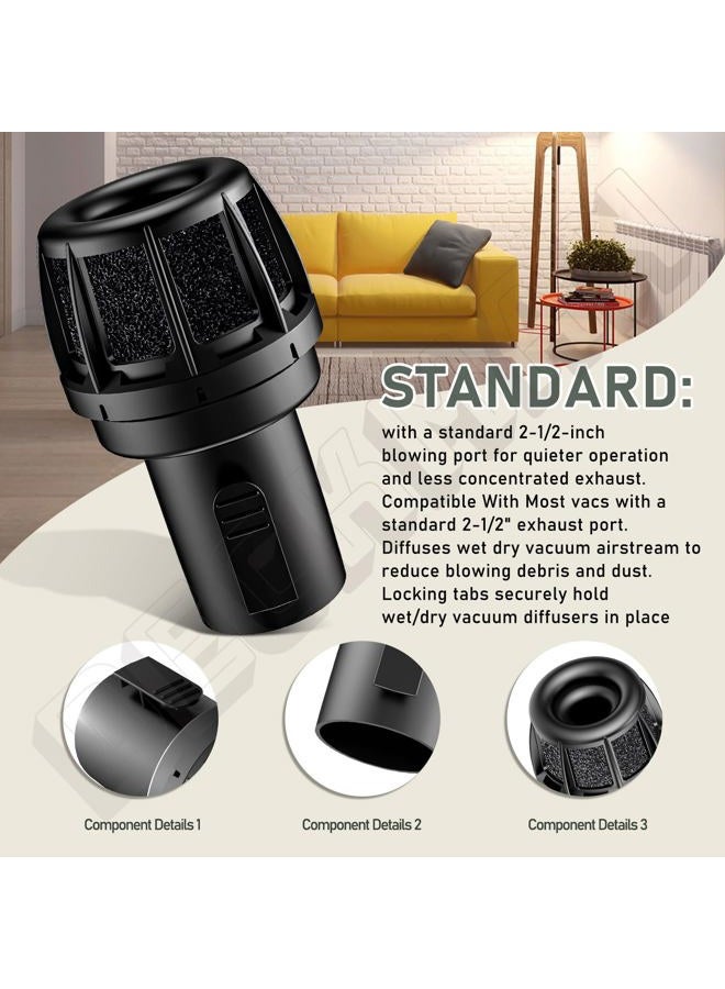 DECKMAN Wet/Dry Vacs Vacuum Muffler Diffuser WS25025A - Red, Airflow Dispersal Design Shop Vacuum Attachment - Diffuse Dry And Wet Vacuum Airflow To Reduce Blown Debris And Dust - Image 5