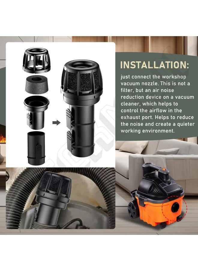 DECKMAN Wet/Dry Vacs Vacuum Muffler Diffuser WS25025A - Red, Airflow Dispersal Design Shop Vacuum Attachment - Diffuse Dry And Wet Vacuum Airflow To Reduce Blown Debris And Dust - Image 2