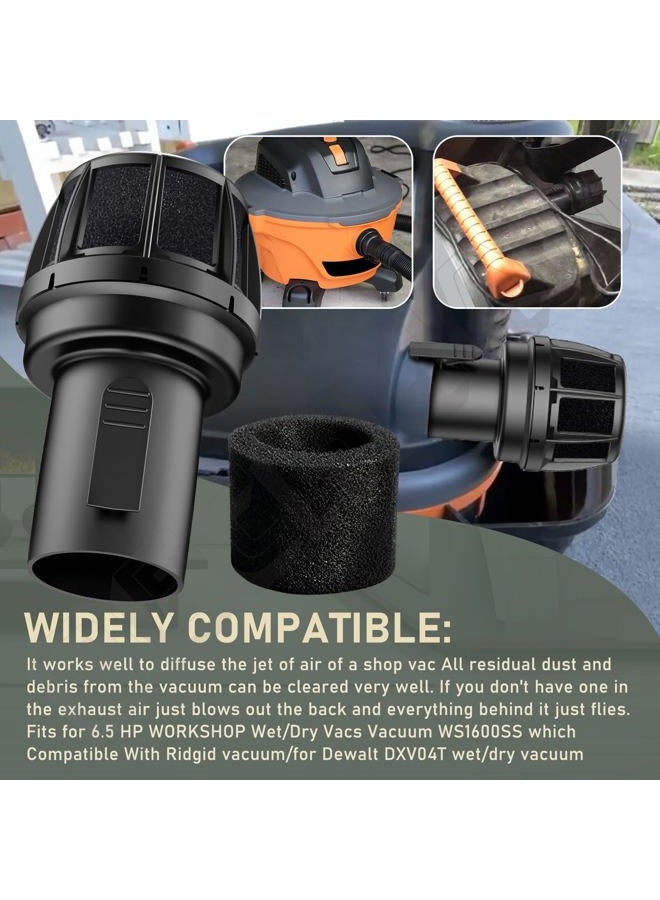 DECKMAN Wet/Dry Vacs Vacuum Muffler Diffuser WS25025A - Red, Airflow Dispersal Design Shop Vacuum Attachment - Diffuse Dry And Wet Vacuum Airflow To Reduce Blown Debris And Dust - Image 4