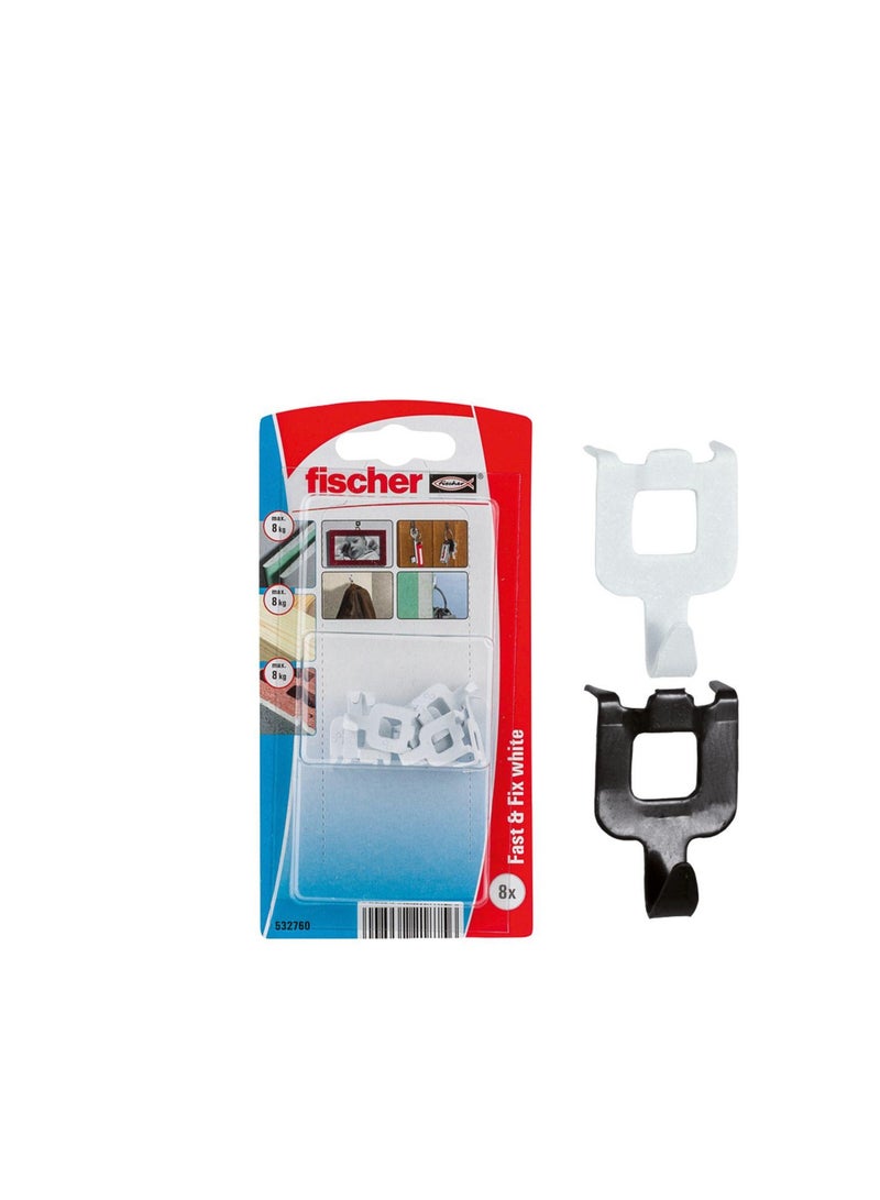 Fischer Fischer Fast & Fix Wall Hooks White 10Pcs K NV 