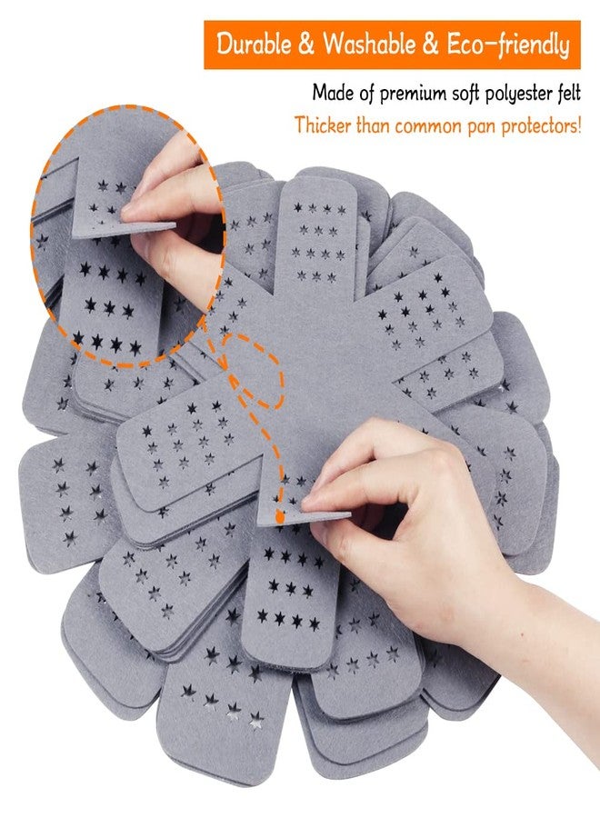 BYKITCHEN واقيات أواني الطهي من BYKITCHEN، واقيات أواني أكبر وأكثر سمكًا مزينة بالنجوم، طقم من 6 قطع بثلاثة أحجام مختلفة، واقيات أواني للتكديس وحماية أدوات الطهي الخاصة بك - Image 4