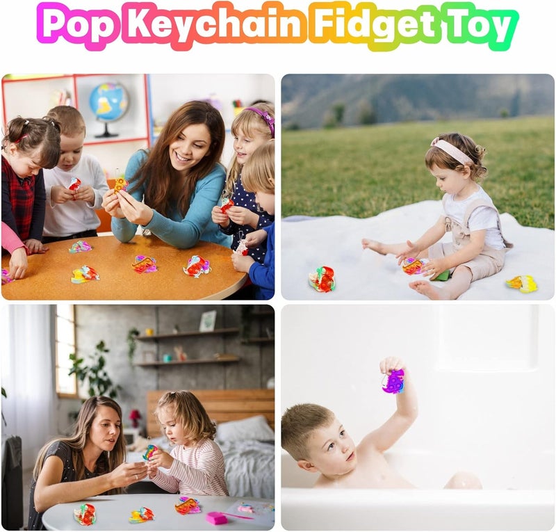 Genuvi ألعاب تسلية على شكل ديناصورات من نوع “بوب فيدجت” (Dinosaur Pop Fidget Toys)، بكميات كبيرة، كهدايا للأطفال من عمر 4 إلى 8 سنوات أو من 8 إلى 12 سنة، عبوة تحتوي على 30 قطعة. ألعاب صغيرة على شكل مفاتيح على شكل ديناصورات، مناسبة للاستخدام في الفصول الدراسية كجوائز للطلاب، أو كهدايا لنهاية العام الدراسي أو كحشوات لأكياس الهدايا في المهرجانات أو أعياد الميلاد. - Image 5