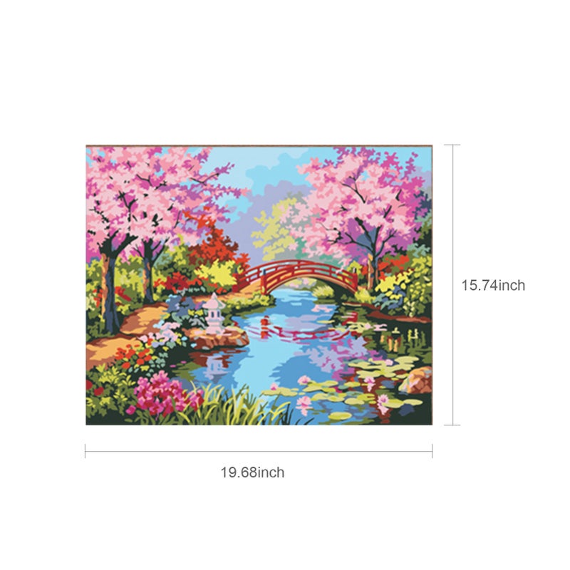 ملف رسم زيتي يدوياً على قماش بحجم 16 × 20 بوصة، بنظام الرسم بالرقم، بنقشة زهرة ربيع، للبالغين والأطفال والمبتدئين، يدخل في الحرف اليدوية، كديكور جدار منزلي، هدية بدون إطار - Image 4