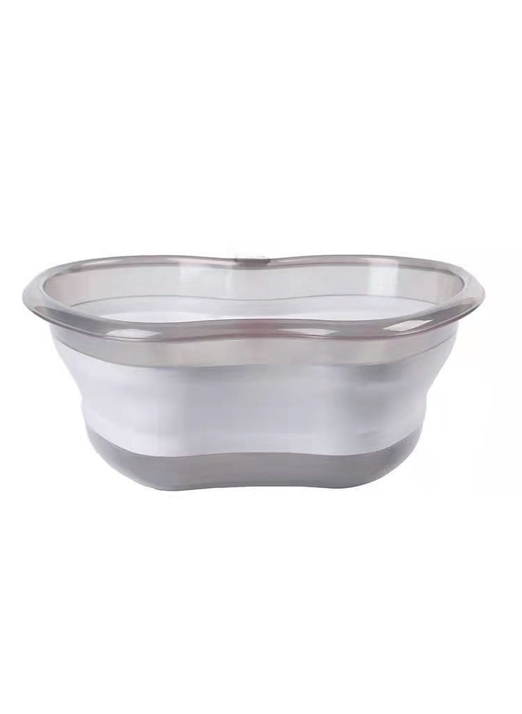 Generic - Foldable Silicone Wash Basin for Home UseApple [gray small size]] Apple [gray small size]] - Image 1