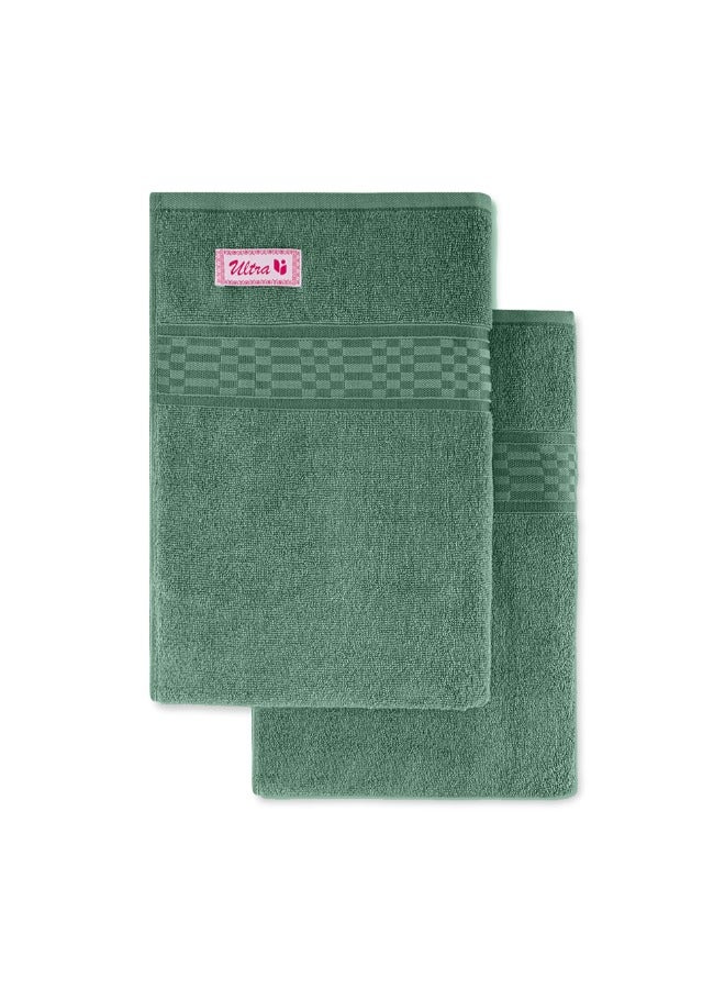 BYFT Home Ultra (Green) Premium Cotton Bath Sheet (90 X 180 Cm-Set Of 1) Highly Absorbent, High Quality Bath Linen With Checkered Dobby 550 Gsm - Image 5