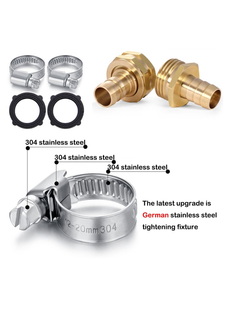 SUNSAR 2 Set Garden Hose Repair Connector with Stainless Steel Clamps, Fit for 3/4" or 5/8" Garden Hose Fitting, Female and Male Hose Connectors - Image 2