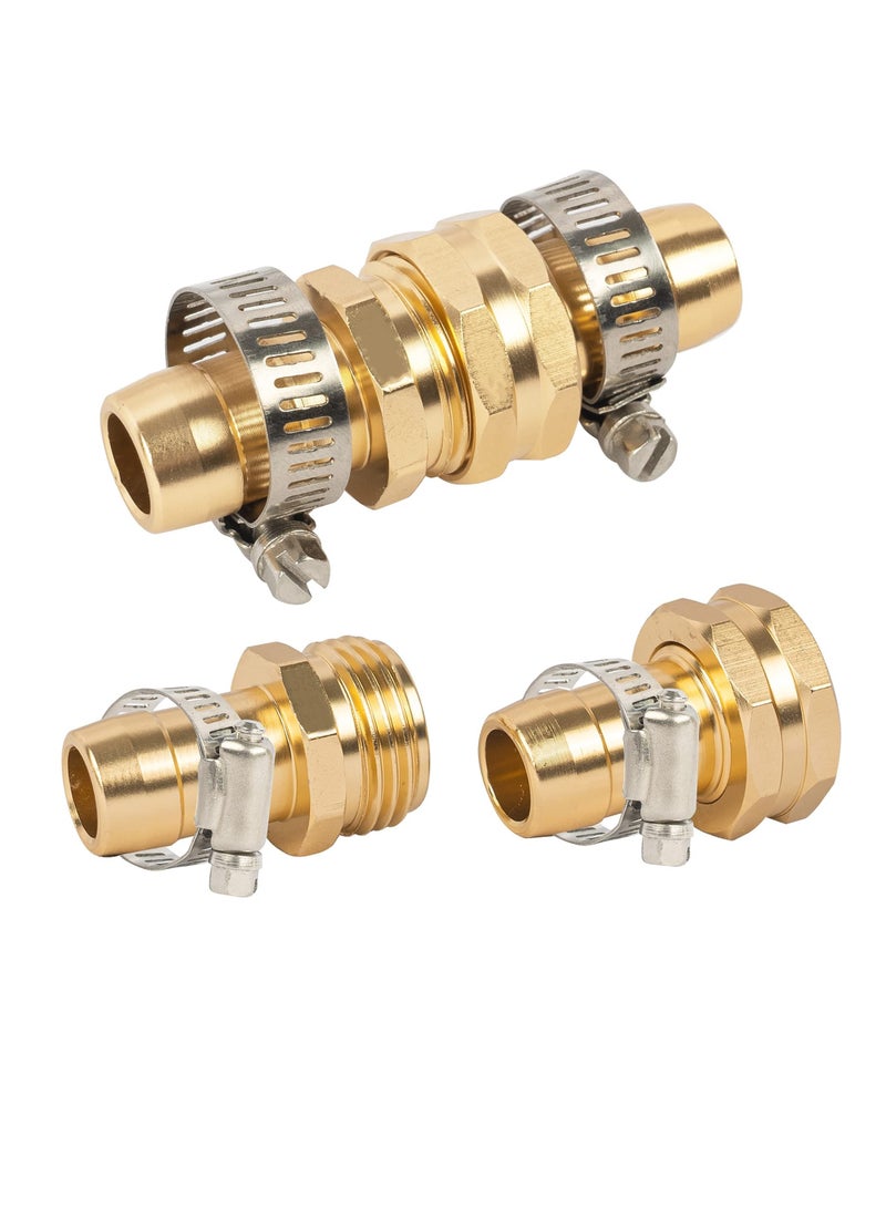 SUNSAR 2 Set Garden Hose Repair Connector with Stainless Steel Clamps, Fit for 3/4" or 5/8" Garden Hose Fitting, Female and Male Hose Connectors - Image 4