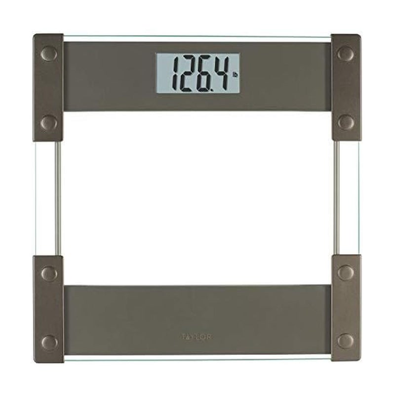 Taylor Hinge Design/Clear Glass Digital 400lb Bathroom Scale