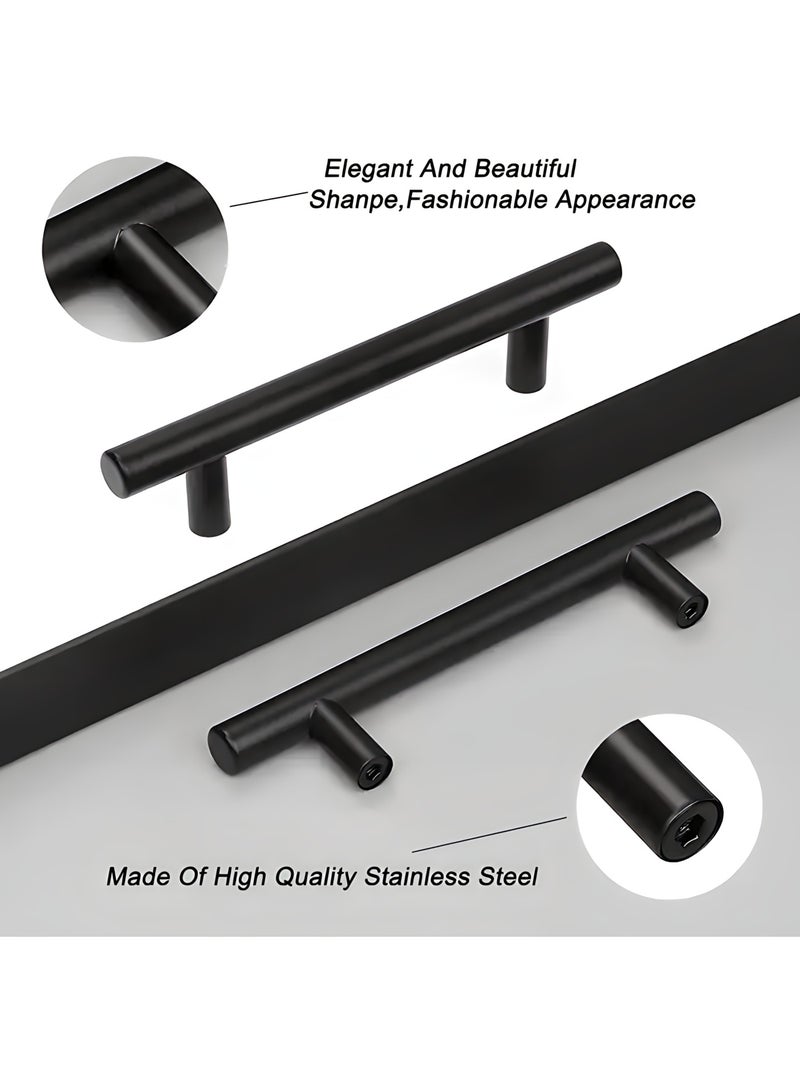 FIRST PRO 10 Pack Kitchen Cabinet Handles, 200mm Stainless Steel Kitchen Door Handles, 128mm Hole Center T Bar Drawer Cupboard Handles with Screws, Kitchen Drawer Pulls for Bathroom Bedroom Wardrobe  - Image 5