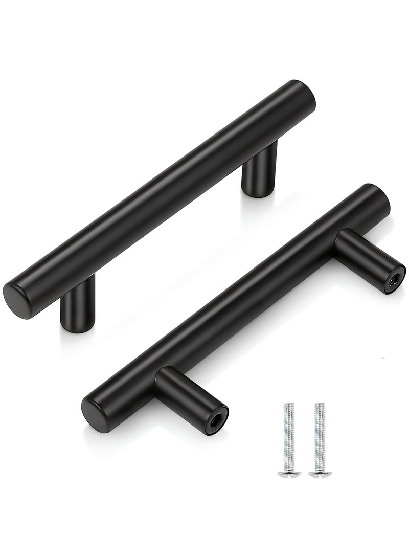 FIRST PRO 10 Pack Kitchen Cabinet Handles, 200mm Stainless Steel Kitchen Door Handles, 128mm Hole Center T Bar Drawer Cupboard Handles with Screws, Kitchen Drawer Pulls for Bathroom Bedroom Wardrobe  - Image 1