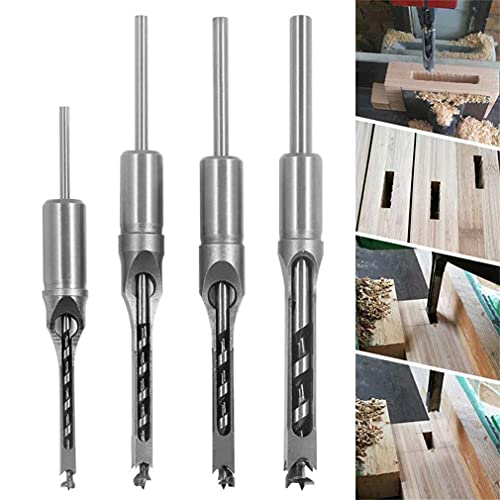 WSOOX Square Hole Drill Bits for Wood, Woodworking Hole Saw Mortising Chisel Drill Bits (Size: 1/4 inch, 5/16 inch, 3/8 inch, 1/2 inch) - Image 4