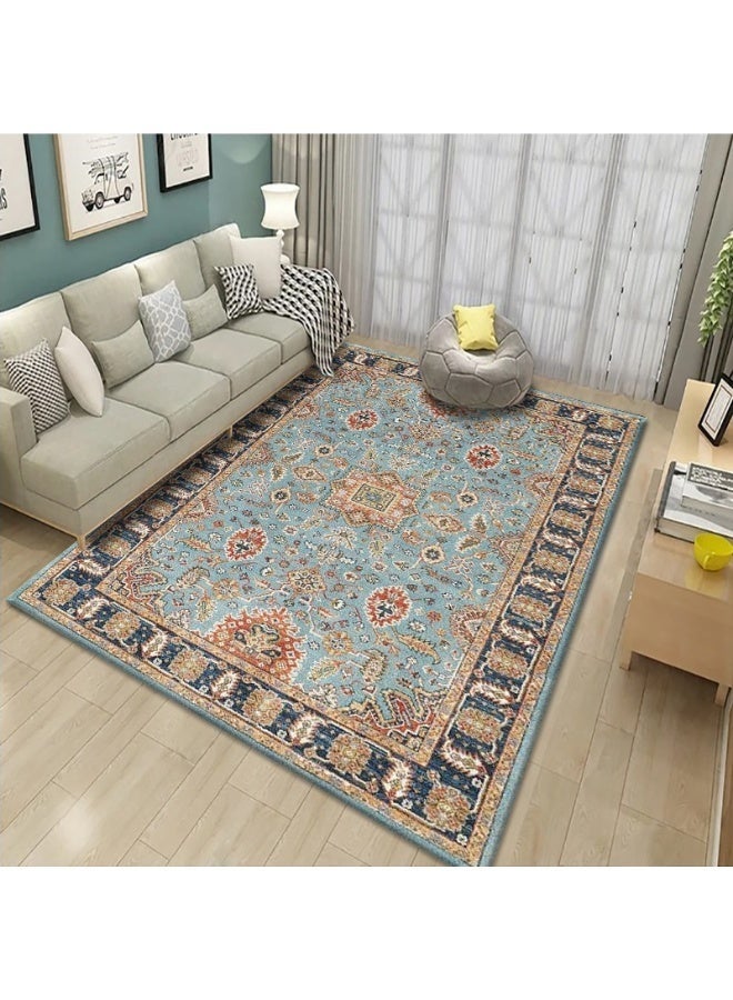 Arabest Area Rugs for Living Room, Machine Washable Non Slip Carpet, Vintage Floral Aesthetic Rug, Dining Home Decor, Nectar (80×160 cm) - Image 1