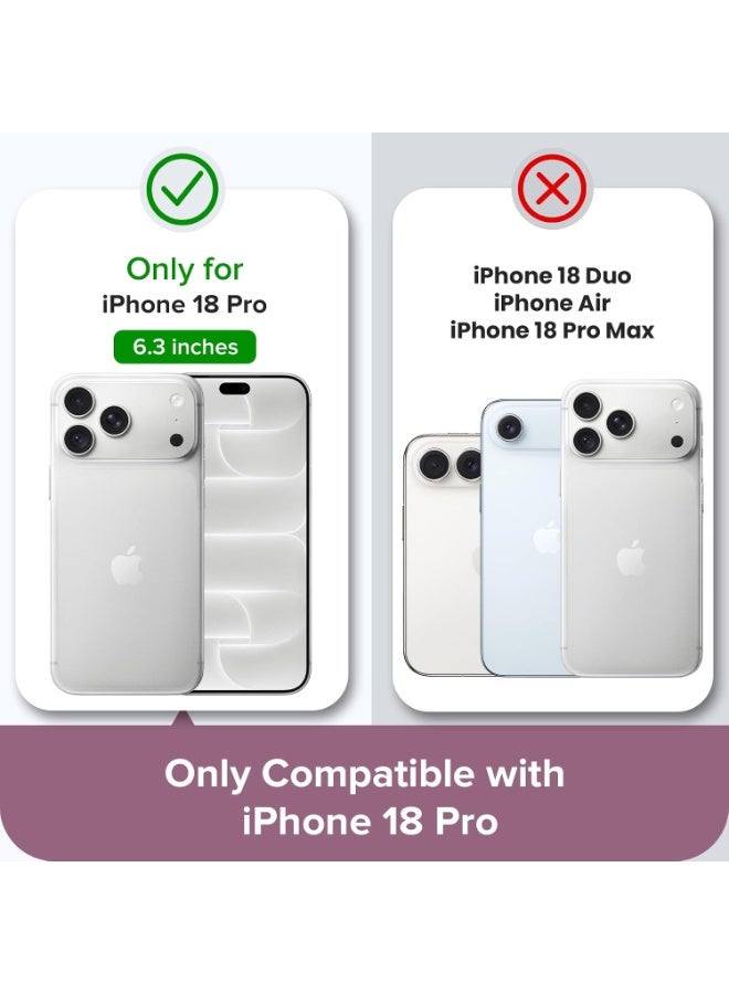 بورتوني جراب شفاف لهاتف iPhone 18 Pro مع واقي شاشة من الزجاج المقسى (عدد 2) للحفاظ على الخصوصية، متوافق مع تقنية MagSafe، ومقاوم للاصفرار والخدش والصدمات (مقاس 6.3 بوصة). - Image 2