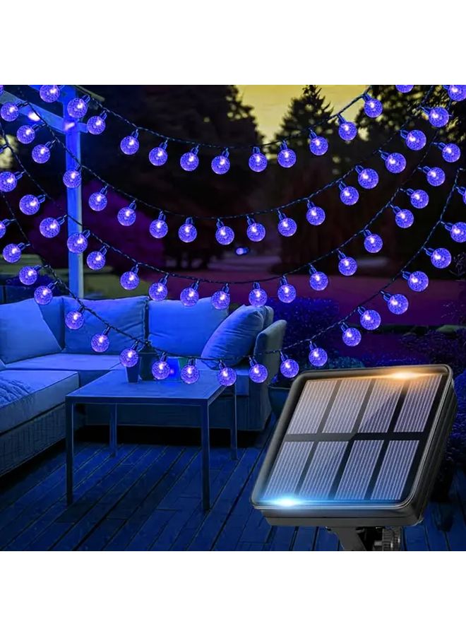 أضواء شمسية زرقاء بخيوط 100 لمبة LED 8 أوضاع مقاومة للماء IPX4 لتزيين الحفلات الخارجية والحدائق - Image 3