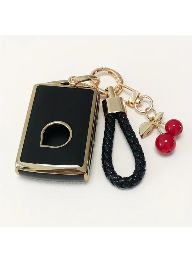 Red Soft TPU Key Fob Cover Case With Keychain For 2017 2021 SUV Sedan Models - Image 1