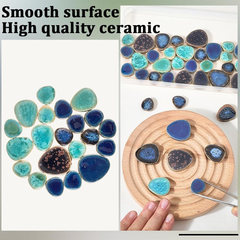 SOFPLATE 1 Box 200g Mosaic Broken Tile Pieces Porcelain Mosaic Tile Teardrop China Style Irregular Mosaic Pieces Bulk for DIY Crafts Plates Flowerpots Vases Cups Home Bathroom Decoration Projects - Image 4