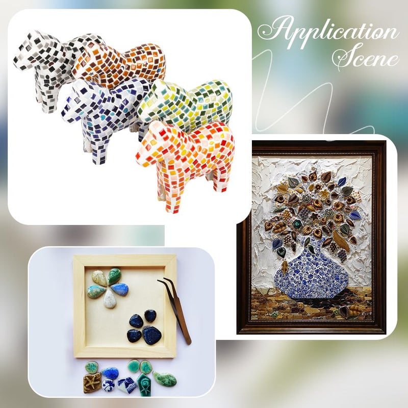 SOFPLATE 1 Box 200g Mosaic Broken Tile Pieces Porcelain Mosaic Tile Teardrop China Style Irregular Mosaic Pieces Bulk for DIY Crafts Plates Flowerpots Vases Cups Home Bathroom Decoration Projects - Image 5