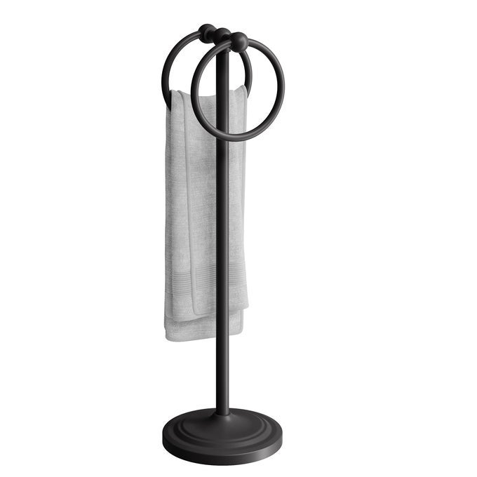 HAND TOWEL HOLDER STAND FOR BATHROOM HAND TOWEL STAND FOR BATHROOM COUNTER FREE STANDING TOWEL RACKS FOR BATHROOM WITH WEIGHTED BASEMATTE BLACK