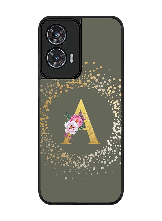 Stylizedd For Motorola Edge 50 Fusion 5G Case,Slim fit Camera Protection, Shockproof Thin Phone cover  - Custom Monogram Floral - A  (Olive Green ) - Image 1