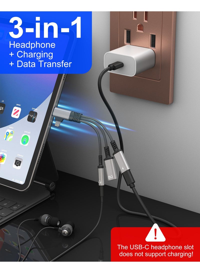 موزع USB-C بمدخل واحد ومخرجين لشحن سماعات الرأس ونقل البيانات - منفذ USB-C مزدوج ومنفذ صوت 3.5 ملم + محول طاقة ونقل بيانات لسماعات الرأس USB-C، يدعم المكالمات ونقل البيانات لأجهزة iPhone 17-5 - Image 5