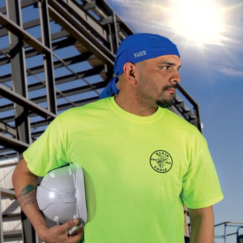 Klein Tools 60180 Cooling Bandana, Adjustable Sweat Wicking Skull Cap can be Worn Under Helmet, 2-Pack - Image 3