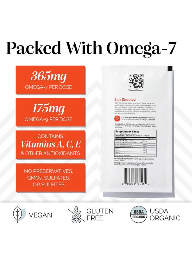 sibu Omega-7 Softgels (90-Day Refill Sachet) Premium Organic Himalayan Sea Buckthorn Oil, Supplement for Healthy Skin, Hair, Nails and Dryness - Image 2