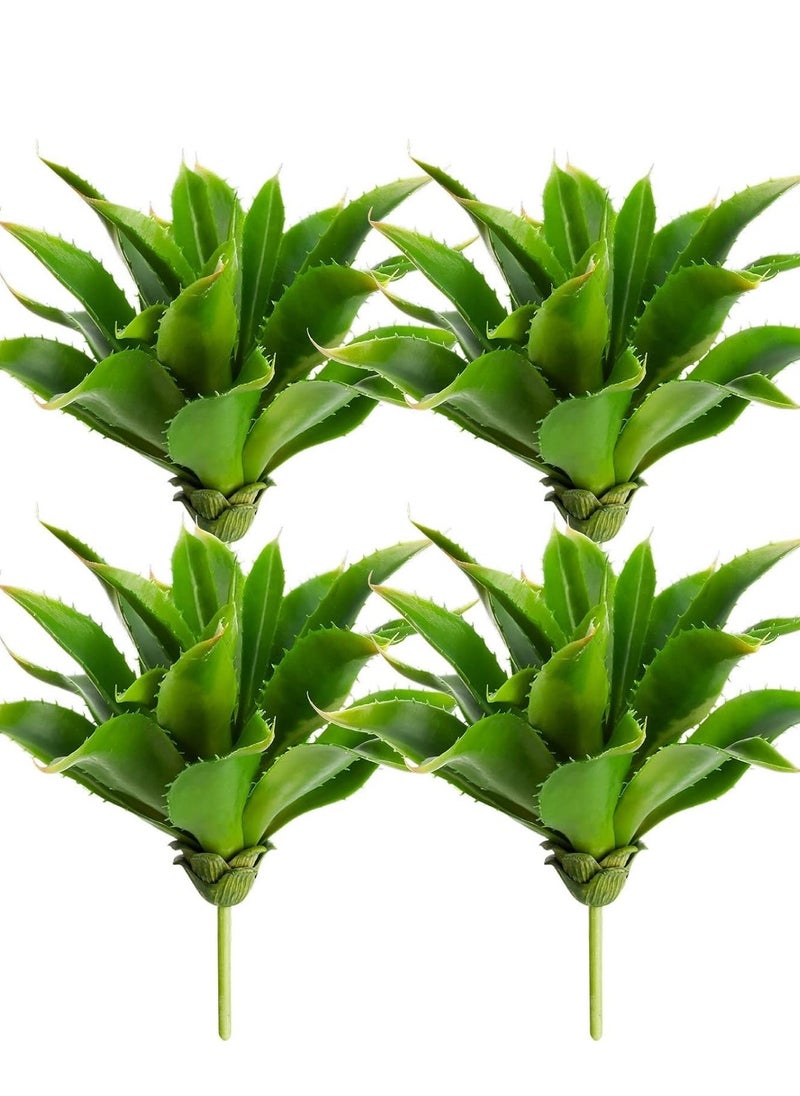 Generic 4 Pcs Artificial Succulents Plants Large Fake Faux Unpotted Leaves Realistic Aloe Plant DIY Crafting Greenery Indoor Decor for Home Wedding Party Wall Festival Office  - Image 2