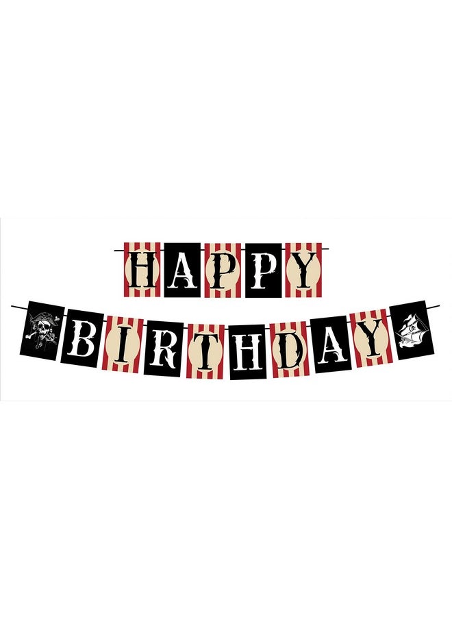Balloonistics Balloonistics Pirate Theme Happy Birthday Banner for Kids and Adult Theme Party  - Image 1