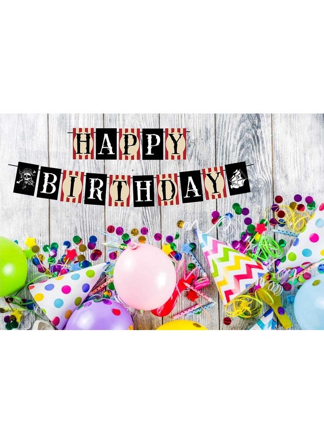 Balloonistics Balloonistics Pirate Theme Happy Birthday Banner for Kids and Adult Theme Party  - Image 2