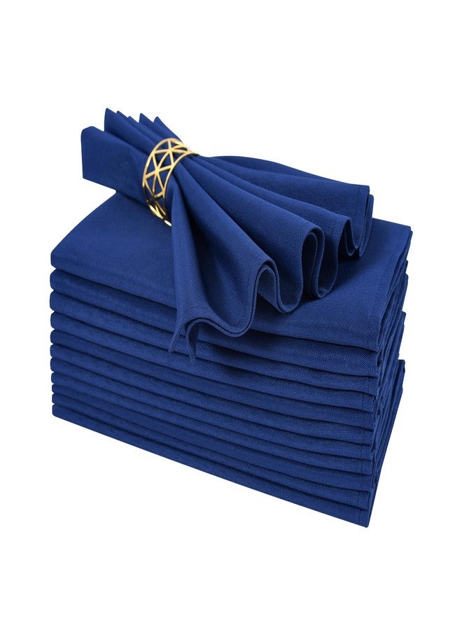 Nacuci Cloth Napkins Set of 12 Washable Dinner Napkins Square 18X18 Inch Navy Blue Reusable Table Napkin with Hemmed Edges for Hotel Restaurant Wedding Party Banquet Event - Image 1