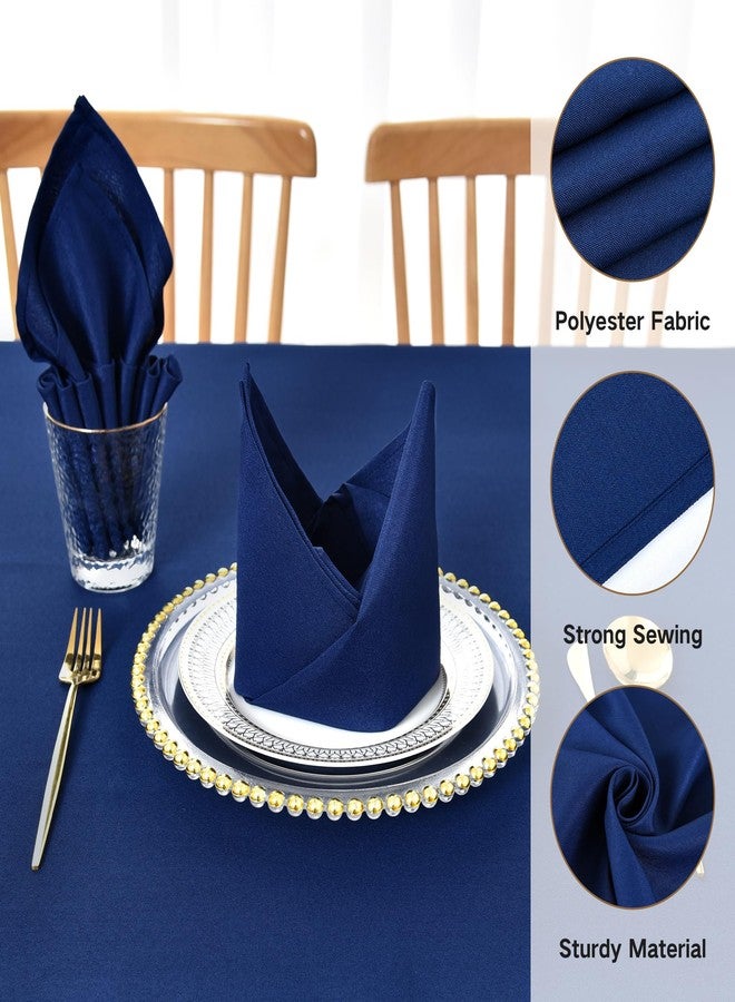 Nacuci Cloth Napkins Set of 12 Washable Dinner Napkins Square 18X18 Inch Navy Blue Reusable Table Napkin with Hemmed Edges for Hotel Restaurant Wedding Party Banquet Event - Image 3