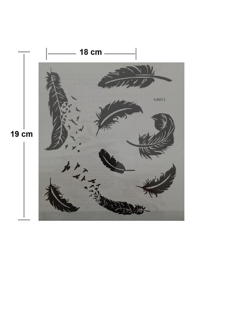 تاتؤ مؤقت على شكل ريشة طائر أسود - Image 2