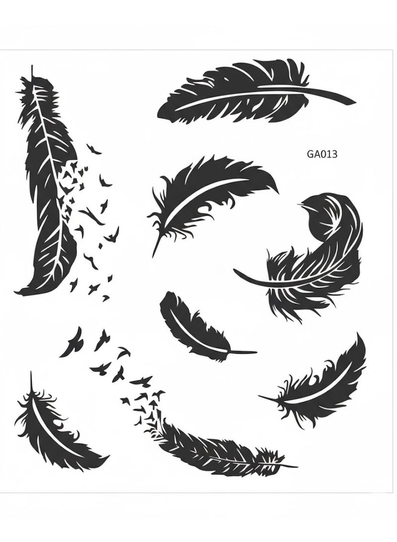 تاتؤ مؤقت على شكل ريشة طائر أسود - Image 1