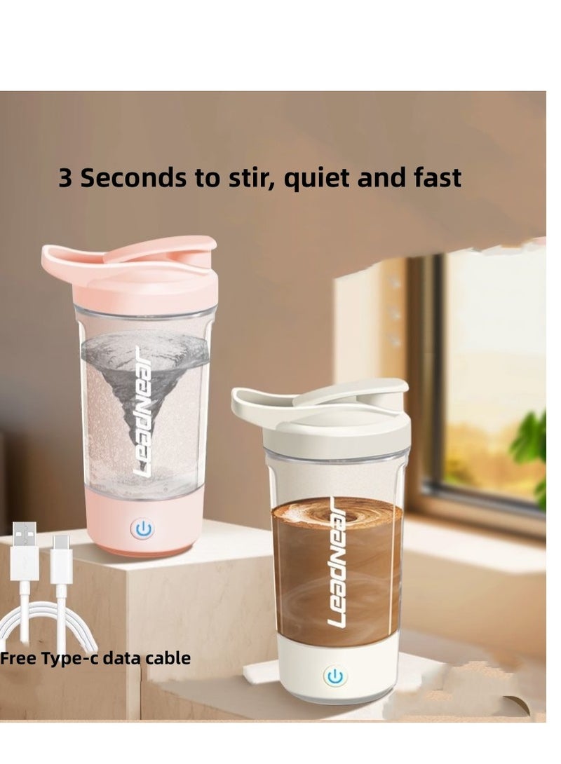LeadNear Electric Protein Shaker Flask, USB Rechargeable Shaker Flask, BPA-Free Protein Blend Shaker Flask, Portable Cup for Workout Supplement Juice (pink) - Image 2