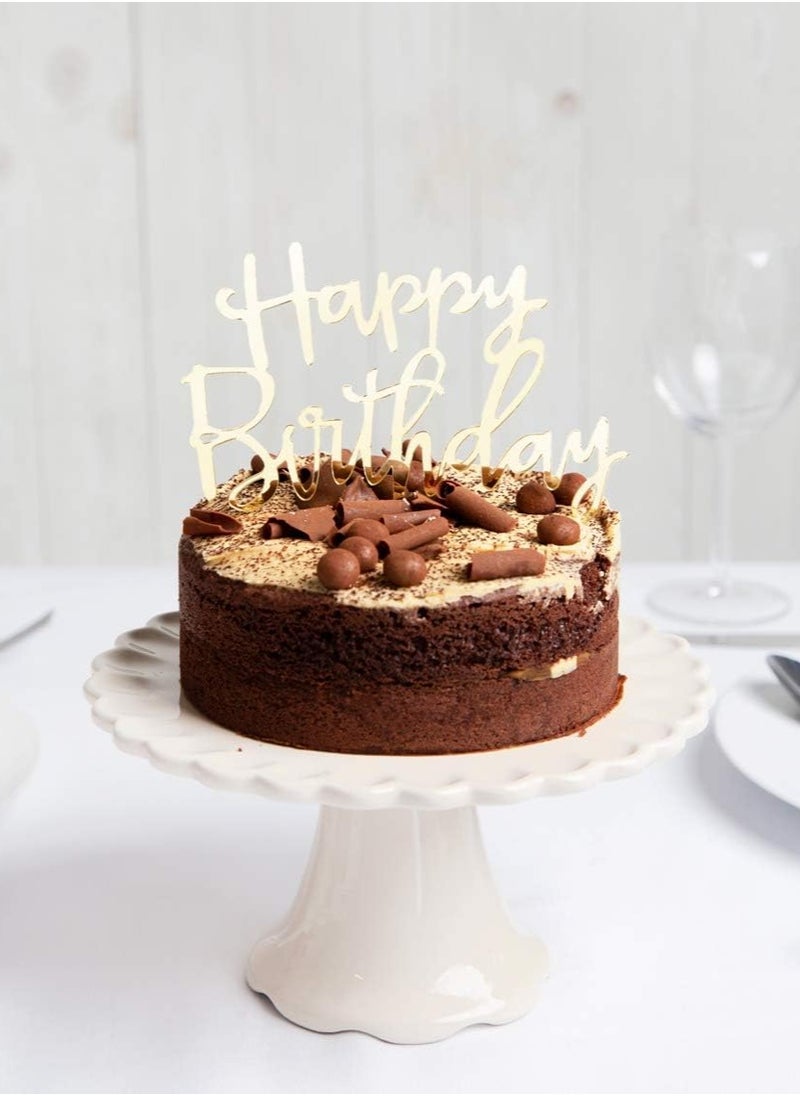 Generic - Acrylic Happy Birthday Cake Topper, Gold - Image 1