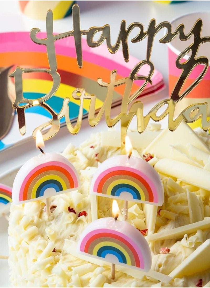 Generic - Acrylic Happy Birthday Cake Topper, Gold - Image 1