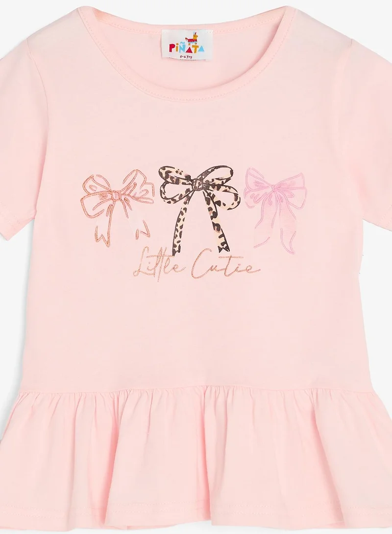 Pinata  Bow Print Cotton Top and Leggings Set for Women | Best Price UAE