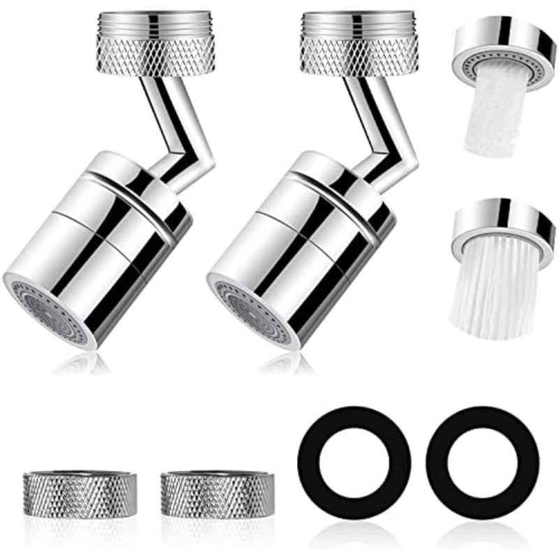 Universal Sink Faucet Aerator, 720° Rotatable Dual-Mode Leak-Proof Anti-Splash Bathroom Kitchen Sink Faucet Sprayer Head Splash Filter Faucet, Male Thread Aerator with Female Adapter - Image 1