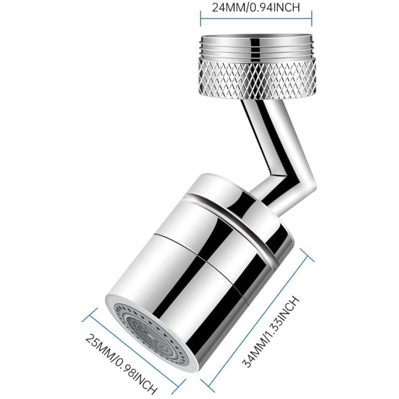 Universal Sink Faucet Aerator, 720° Rotatable Dual-Mode Leak-Proof Anti-Splash Bathroom Kitchen Sink Faucet Sprayer Head Splash Filter Faucet, Male Thread Aerator with Female Adapter - Image 4