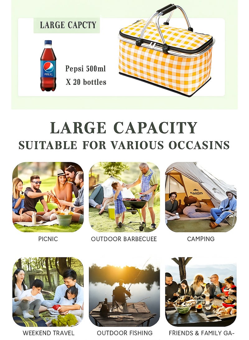 Summer Travel Outdoor 28L Keepcold Picnic Icebox（yellow）  - Image 5