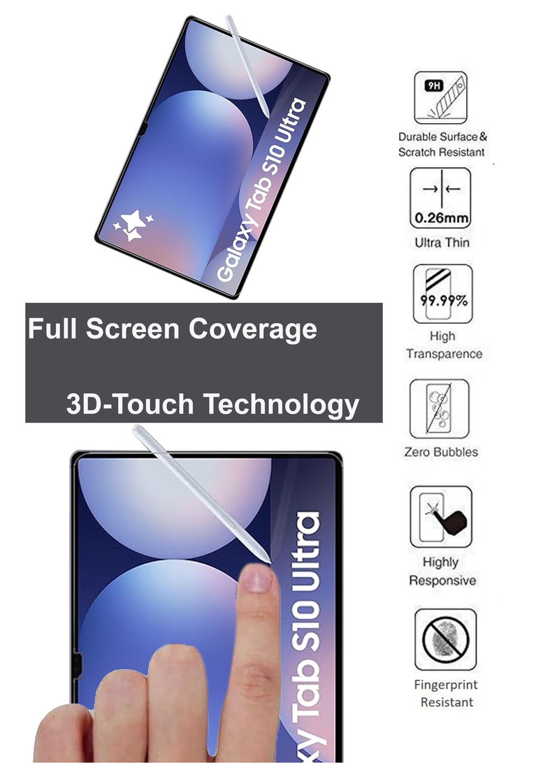 For Samsung Galaxy Tab S10 Ultra 14.6 inch Premium Tempered Glass Anti-Scratch, Smudge Proof Easy Installation Screen Protector Guard - Image 4