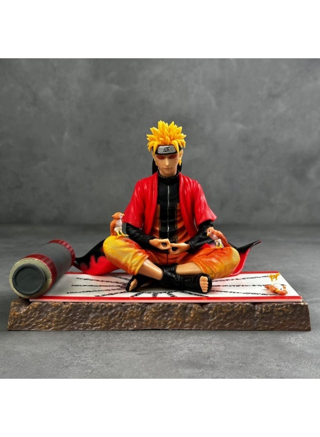 Halamodo Naruto Meditating Naruto Uzumaki Figure - Chakra-Gathering Anime Model, Desk Ornament and Serene Birthday Gift,15cm - Image 1