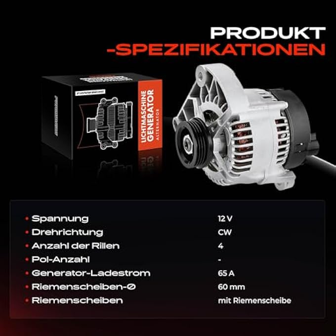 Frankberg Alternator Compatible with Punto 176 1.1L 1.2L 1993-1999 169 1.1L 1.2L 2003-2012 Doblo Palio Siena Strada Pick-up Ypsilon Y Replace# 46407647 - Image 4