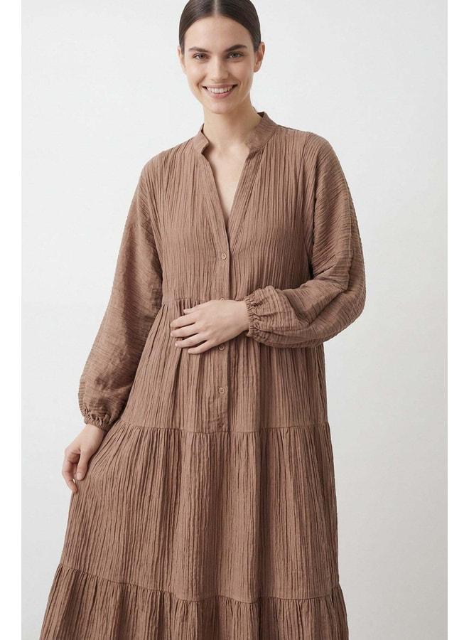 Soul Women's V-Neck Layered Dress – 32461ELB - MINK - Image 2