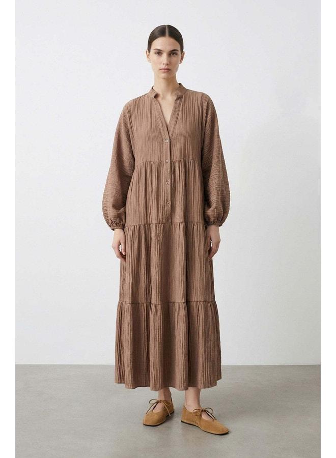 Soul Women's V-Neck Layered Dress – 32461ELB - MINK - Image 1