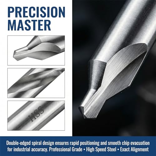 EMSTAR 7 PCS Center Drill Bit Set, M2 High Speed Steel 60° Center Drill Bits for Metal Lathe, Centering Drill Bit Size 1.0 1.5 2.0 2.5 3.0 4.0 5.0 - Image 4