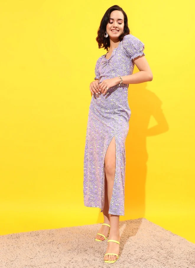 STREET 9 Floral Printed A-Line Dress for Women