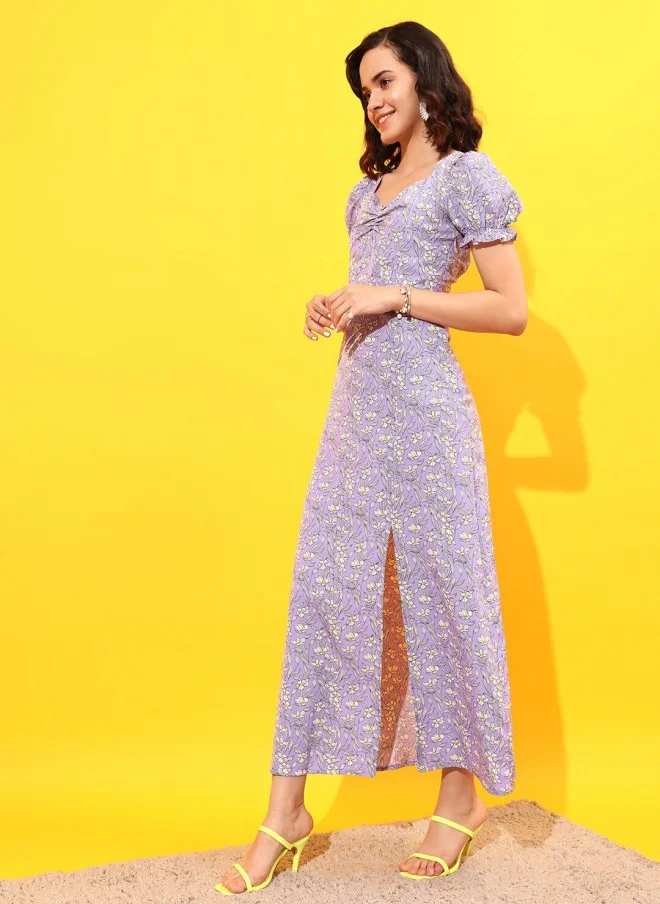 STREET 9 Floral Printed A-Line Dress for Women