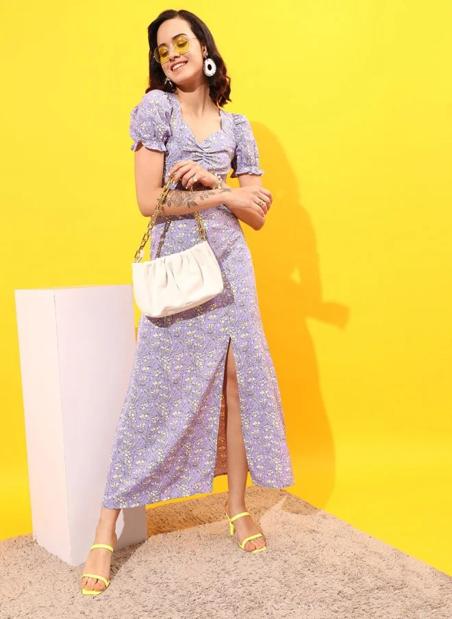 STREET 9 Floral Printed A-Line Dress for Women