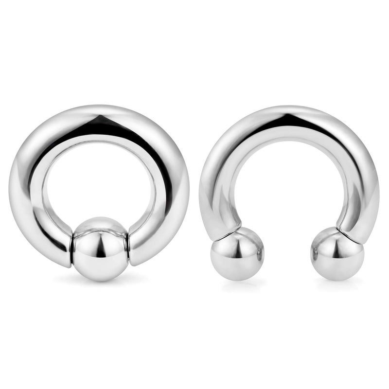 Cisyozi 8G Septum Rings Jewelry Large Ear Earrings Gauges Septum Stretcher kit 8gauge Surgical Stainless Steel Big Wide Septum Nose Earrings Gauges Tunnel Plug Hoop Stretch Piercing Jewelry Women Men - Image 1